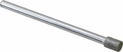Strauss - 0.177" Head Diam x 1/4" Head Thickness Diamond (Abrasive) Grinding Pin - 1/8" Shank Diam x 2" Shank Length, (170 Mesh Grit) - Apex Tool & Supply
