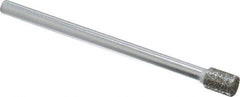 Strauss - 0.177" Head Diam x 1/4" Head Thickness Diamond (Abrasive) Grinding Pin - 1/8" Shank Diam x 2" Shank Length, Medium Grade, 80 Grit - Apex Tool & Supply