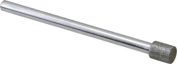 Strauss - 0.197" Head Diam x 1/4" Head Thickness Diamond (Abrasive) Grinding Pin - 1/8" Shank Diam x 2" Shank Length, (170 Mesh Grit) - Apex Tool & Supply