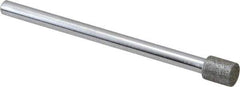 Strauss - 0.197" Head Diam x 1/4" Head Thickness Diamond (Abrasive) Grinding Pin - 1/8" Shank Diam x 2" Shank Length, (170 Mesh Grit) - Apex Tool & Supply