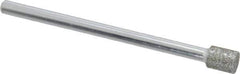 Strauss - 0.197" Head Diam x 1/4" Head Thickness Diamond (Abrasive) Grinding Pin - 1/8" Shank Diam x 2" Shank Length, Medium Grade, 80 Grit - Apex Tool & Supply