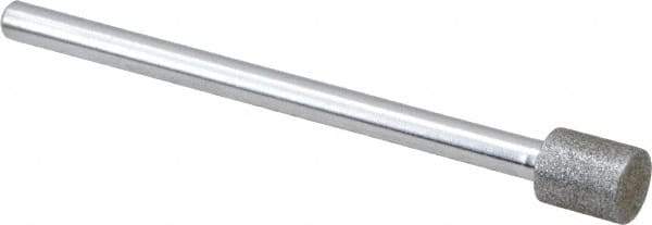 Strauss - 1/4" Head Diam x 0.276" Head Thickness Diamond (Abrasive) Grinding Pin - 1/8" Shank Diam x 2" Shank Length, (170 Mesh Grit) - Apex Tool & Supply