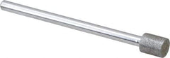 Strauss - 1/4" Head Diam x 0.276" Head Thickness Diamond (Abrasive) Grinding Pin - 1/8" Shank Diam x 2" Shank Length, (170 Mesh Grit) - Apex Tool & Supply