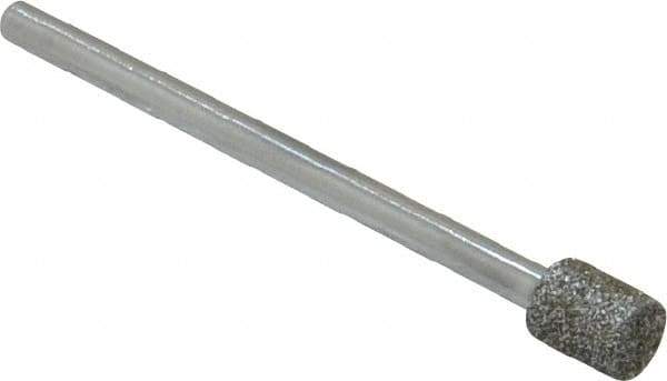 Strauss - 1/4" Head Diam x 0.276" Head Thickness Diamond (Abrasive) Grinding Pin - 1/8" Shank Diam x 2" Shank Length, Medium Grade, 80 Grit - Apex Tool & Supply