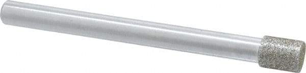 Strauss - 0.315" Head Diam x 3/8" Head Thickness Diamond (Abrasive) Grinding Pin - 1/4" Shank Diam x 3" Shank Length, Medium Grade, 80 Grit - Apex Tool & Supply