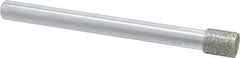 Strauss - 0.315" Head Diam x 3/8" Head Thickness Diamond (Abrasive) Grinding Pin - 1/4" Shank Diam x 3" Shank Length, Medium Grade, 80 Grit - Apex Tool & Supply