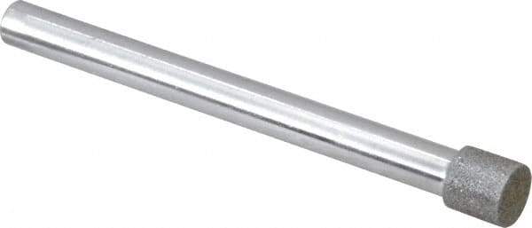 Strauss - 0.335" Head Diam x 0.315" Head Thickness Diamond (Abrasive) Grinding Pin - 1/4" Shank Diam x 3" Shank Length, (170 Mesh Grit) - Apex Tool & Supply
