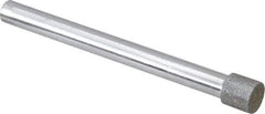 Strauss - 0.335" Head Diam x 0.315" Head Thickness Diamond (Abrasive) Grinding Pin - 1/4" Shank Diam x 3" Shank Length, (170 Mesh Grit) - Apex Tool & Supply