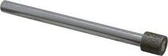 Strauss - 0.394" Head Diam x 0.394" Head Thickness Diamond (Abrasive) Grinding Pin - 1/4" Shank Diam x 3-1/2" Shank Length, Medium Grade, 80 Grit - Apex Tool & Supply