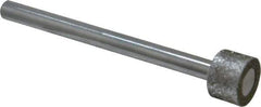 Strauss - 0.591" Head Diam x 0.394" Head Thickness Diamond (Abrasive) Grinding Pin - 1/4" Shank Diam x 3-1/2" Shank Length, Medium Grade, 80 Grit - Apex Tool & Supply