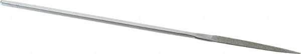 Strauss - 5-1/2" OAL Fine Half Round Needle Diamond File - 11/64" Wide x 1/16" Thick, 1-5/8 LOC, 91 Grit - Apex Tool & Supply