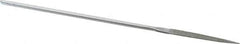 Strauss - 5-1/2" OAL Fine Half Round Needle Diamond File - 11/64" Wide x 1/16" Thick, 1-5/8 LOC, 91 Grit - Apex Tool & Supply