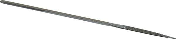 Strauss - 5-1/2" OAL Medium Half Round Needle Diamond File - 11/64" Wide x 1/16" Thick, 1-5/8 LOC, 126 Grit - Apex Tool & Supply