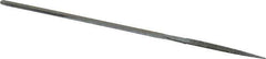 Strauss - 5-1/2" OAL Medium Half Round Needle Diamond File - 11/64" Wide x 1/16" Thick, 1-5/8 LOC, 126 Grit - Apex Tool & Supply