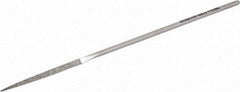 Strauss - 5-1/2" OAL Fine Three Square Needle Diamond File - 1/8" Wide x 1/8" Thick, 1-5/8 LOC, 91 Grit - Apex Tool & Supply