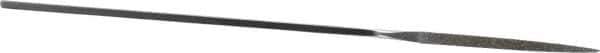 Strauss - 5-1/2" OAL Medium Three Square Needle Diamond File - 1/8" Wide x 1/8" Thick, 1-5/8 LOC, 126 Grit - Apex Tool & Supply