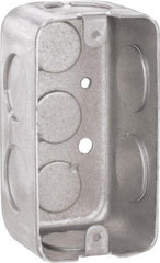 Cooper Crouse-Hinds - 1 Gang, (9) 1/2 & 3/4" Knockouts, Steel Rectangle Wall Box - 4" Overall Height x 2-1/8" Overall Width x 1-7/8" Overall Depth - Apex Tool & Supply