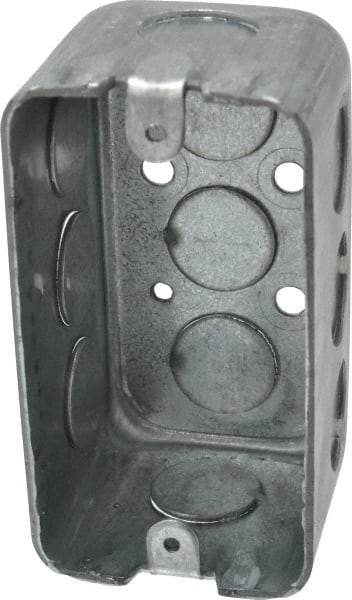Cooper Crouse-Hinds - 1 Gang, (11) 1/2" Knockouts, Steel Rectangle Wall Box - 4" Overall Height x 2-1/8" Overall Width x 2-1/8" Overall Depth - Apex Tool & Supply
