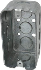 Cooper Crouse-Hinds - 1 Gang, (11) 1/2" Knockouts, Steel Rectangle Wall Box - 4" Overall Height x 2-1/8" Overall Width x 2-1/8" Overall Depth - Apex Tool & Supply
