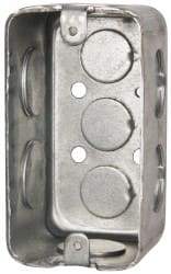 Cooper Crouse-Hinds - 1 Gang, (9) 1/2 & 3/4" Knockouts, Steel Rectangle Wall Box - 4" Overall Height x 2-1/8" Overall Width x 2-1/8" Overall Depth - Apex Tool & Supply