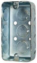 Cooper Crouse-Hinds - 1 Gang, (11) 1/2" Knockouts, Steel Rectangle Wall Box - 4" Overall Height x 2-1/8" Overall Width x 1-1/4" Overall Depth - Apex Tool & Supply