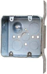 Cooper Crouse-Hinds - 1 Gang, (14) 1/2 & 3/4" Knockouts, Steel Square Wall Box - 4" Overall Height x 4" Overall Width x 2-1/8" Overall Depth - Apex Tool & Supply