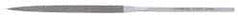 Made in USA - 5-1/2" OAL Medium Half Round Needle Diamond File - 1/4" Wide x 1/8" Thick, 2-3/4 LOC - Apex Tool & Supply