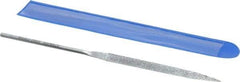 Strauss - 5-1/2" OAL Fine Barrette Needle Diamond File - 13/64" Wide x 1/16" Thick, 2-3/4 LOC, 91 Grit - Apex Tool & Supply