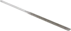 Strauss - 5-1/2" OAL Medium Equalling Needle Diamond File - 15/64" Wide x 1/16" Thick, 2-3/4 LOC, 126 Grit - Apex Tool & Supply