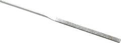 Strauss - 5-1/2" OAL Coarse Taper Needle Diamond File - 1/4" Wide x 1/16" Thick, 2-3/4 LOC, 181 Grit - Apex Tool & Supply