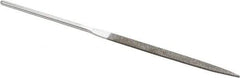 Strauss - 5-1/2" OAL Fine Taper Needle Diamond File - 1/4" Wide x 1/16" Thick, 2-3/4 LOC, 91 Grit - Apex Tool & Supply