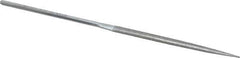 Strauss - 5-1/2" OAL Fine Half Round Needle Diamond File - 13/64" Wide x 1/16" Thick, 2-3/4 LOC, 91 Grit - Apex Tool & Supply