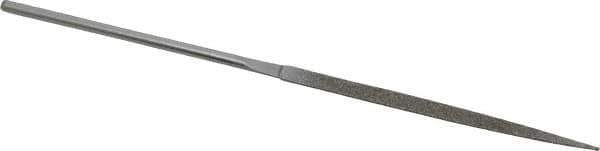 Strauss - 5-1/2" OAL Medium Half Round Needle Diamond File - 13/64" Wide x 1/16" Thick, 2-3/4 LOC, 126 Grit - Apex Tool & Supply
