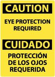NMC - "Caution - Eye Protection Required", 14" Long x 10" Wide, Aluminum Safety Sign - Rectangle, 0.04" Thick, Use for Accident Prevention - Apex Tool & Supply