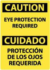 NMC - "Caution - Eye Protection Required", 14" Long x 10" Wide, Aluminum Safety Sign - Rectangle, 0.04" Thick, Use for Accident Prevention - Apex Tool & Supply
