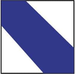 NMC - Blue & White Striped Vinyl Tape - 3" Wide x 54' Long x 0.002" Thick, General Traffic - Apex Tool & Supply