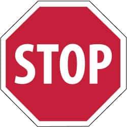 NMC - "Stop", 12" Wide x 12" High, Plastic Stop & Yield Signs - 0.05" Thick, White on Red, Octagon, Wall Mount - Apex Tool & Supply