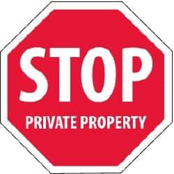 NMC - "Security Notice - Stop - Private Property", 12" Long x 12" Wide, Rigid Plastic Safety Sign - Hexagon, 0.05" Thick, Use for Security & Admittance - Apex Tool & Supply