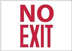 NMC - No Exit, Plastic Exit Sign - 14" Wide x 10" High, Glow-in-the-Dark - Apex Tool & Supply