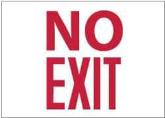 NMC - No Exit, Plastic Exit Sign - 10" Wide x 7" High, Glow-in-the-Dark - Apex Tool & Supply
