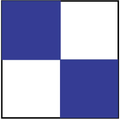 NMC - Blue & White Checkered Vinyl Tape - 2" Wide x 108' Long x 0.002" Thick, General Traffic - Apex Tool & Supply