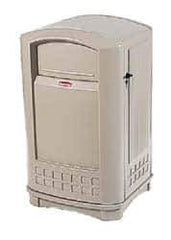 Rubbermaid - 50 Gal Beige Rectangle Trash Can - Polyethylene, 42-1/8" High x 24-3/4" Long x 25-1/4" Wide - Apex Tool & Supply