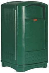 Rubbermaid - 50 Gal Green Rectangle Trash Can - Polyethylene, 42-1/8" High x 24-3/4" Long x 25-1/4" Wide - Apex Tool & Supply