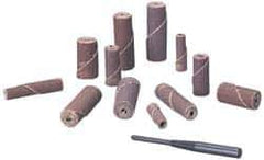 Standard Abrasives - 3/16" Max Roll Diam x 1" OAL, 100 Grit Aluminum Oxide Straight Cartridge Roll - 3/32" Pilot Hole Diam, Fine Grade - Apex Tool & Supply