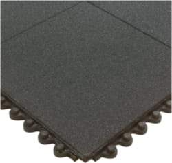 Wearwell - 3' Long x 3' Wide x 5/8" Thick, Anti-Fatigue Modular Matting Tiles - Male & Female, 4 Interlocking Sides, Black, For Dry & Wet Areas, Series 574 - Apex Tool & Supply