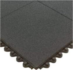 Wearwell - 3' Long x 3' Wide x 5/8" Thick, Anti-Fatigue Modular Matting Tiles - Male & Female, 4 Interlocking Sides, Black, For Dry & Wet Areas, Series 574 - Apex Tool & Supply
