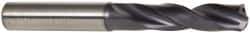 Kennametal - 7/16" 140° Spiral Flute Solid Carbide Screw Machine Drill Bit - Multilayer TiAlN Finish, Right Hand Cut, 2.1654" Flute Length, 4.0157" OAL, Standard Point, Straight Shank, Through Coolant - Apex Tool & Supply