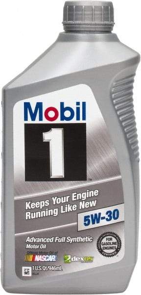 Mobil - 1 Quart Synthetic Engine Oil - Grade 5W-30 - Apex Tool & Supply