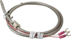 Thermo Electric - 32 to 900°F, J Universal Temp, Thermocouple Probe - 3 Ft. Cable Length, Stripped Ends with Spade Lugs, 1/4 Inch Probe Sheath Length, 1 Sec Response Time - Apex Tool & Supply