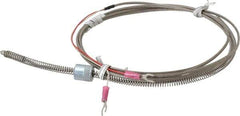 Thermo Electric - 32 to 900°F, J Universal Temp, Thermocouple Probe - 7-1/2 Ft. Cable Length, Stripped Ends with Spade Lugs, 1/4 Inch Probe Sheath Length, 1 Sec Response Time - Apex Tool & Supply
